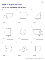 Area of Mixed Shapes - Level 2 - Customary