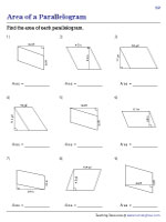 Area of Parallelograms - Decimals | Worksheet #2
