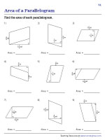 Finding Area of a Parallelogram - Fractions - Customary