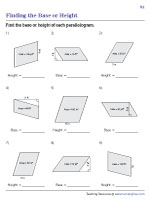 Finding the Base or Height - Integers - Customary