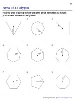 Area of Regular Polygons Using Circumradius - Customary