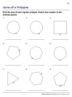 Finding the Area of Polygons Using the Side Length - Customary