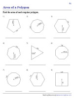 Finding the Area of Polygons Using Side Length and Apothem - Customary