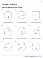 Finding the Area of Polygons Using Side Length & Apothem | Worksheet #2