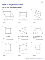Area of Quadrilaterals - Decimals | Leve 2 - Worksheet #1