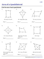 Area of Quadrilaterals - Decimals | Leve 2 - Worksheet #2