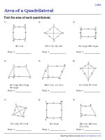 Area of Quadrilaterals - Integers | Level 2 - Worksheet #1
