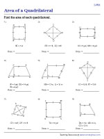 Area of Quadrilaterals - Integers - Level 2 - Customary