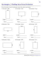 Finding the Area of a Rectangle from Perimeter - Customary