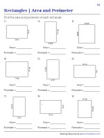 Area and Perimeter of Rectangles - Decimals - Customary