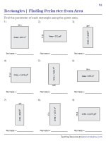 Finding the Perimeter of a Rectangle from Area - Customary