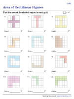 Area of Rectilinear Figures Worksheets