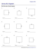 Area of Squares - Integers - Easy - Customary