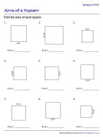 Area of Squares - Integers - Moderate - Customary