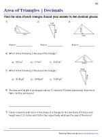Area of Triangles - Decimals - Customary
