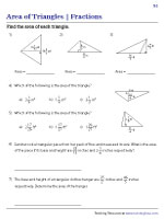 Area of Triangles - Fractions - Customary