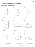 Area of Triangles - Integers - Level 1 - Customary