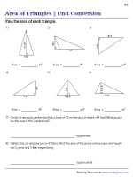 Area of Triangles - Unit Conversion - Customary