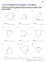 Area of an Equilateral Triangle - Decimals - Std - Customary