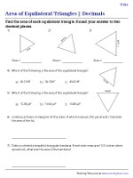 Area of an Equilateral Triangle - Decimals - With WP - Customary