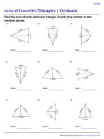 Area of an Isosceles Triangle - Decimals - Std - Customary