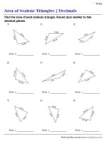 Area of a Scalene Triangle - Decimals - Std - Customary