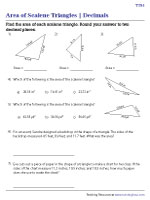 Area of a Scalene Triangle - Decimals - With WP - Customary