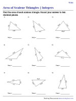 Area of Scalene Triangles - Integers - Std - Customary
