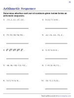 Identifying Arithmetic Sequences | Worksheet #1