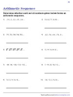 Arithmetic Sequence Worksheets