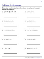 Identifying Arithmetic Sequences | Worksheet #2