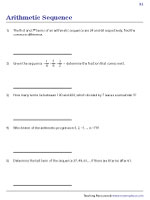 Finding the Missing Parameter of an Arithmetic Sequence | Worksheet #1