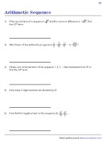 Finding the Missing Parameter of an Arithmetic Sequence | Worksheet #2