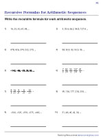 Finding Recursive Formulas for Arithmetic Sequences | Worksheet #1