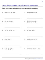 Finding Recursive Formulas for Arithmetic Sequences | Worksheet #2