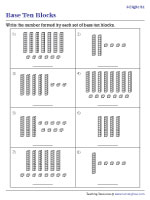 Identifying 2-Digit Numbers Shown by Base Ten Blocks | Worksheet #1