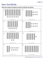 Identifying 2-Digit Numbers Shown by Base Ten Blocks | Worksheet #2