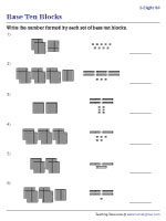 Identifying 3-Digit Numbers shown by Base Ten Blocks | Worksheet #2
