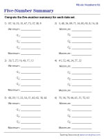 Five Number Summary Worksheets