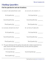 Quartiles and Interquartile Range Worksheets