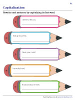 Capitalization - Rewriting Sentences