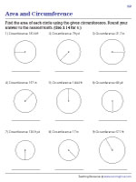 Finding Area from Circumference | Worksheet #2