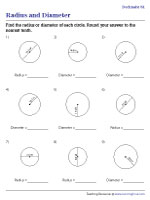 Finding Radius and Diameter - Decimals - Customary