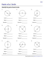 Identifying Parts of Circles | Easy - Worksheet #2