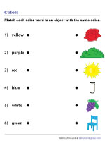 Matching Color Words to Objects of Same Color