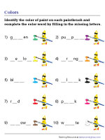 Completing Color Names by Filling the Blanks