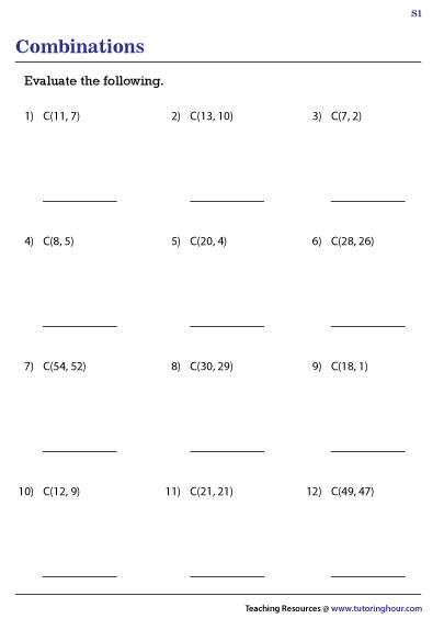 Finding Combinations