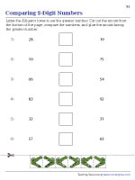 Comparing 2-Digit Numbers - Cut and Glue