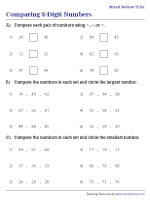 Comparing 2-Digit Numbers - Standard and Circling