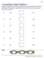 comparing 3 digit numbers worksheets
